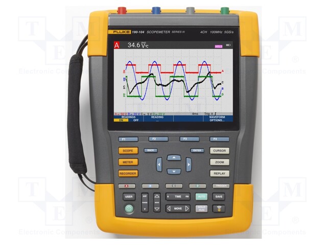 Scopemeter; colour,LCD; Channels: 4; 100MHz; 1,25Gsps; 10kpts/ch