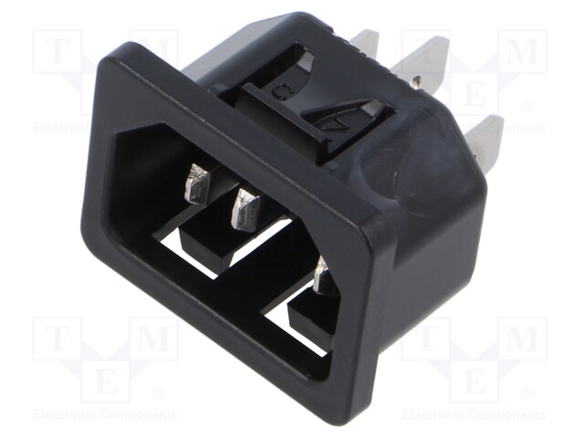 Connector: AC supply; socket; male; 10A; 250VAC; IEC 60320; C14 (E)