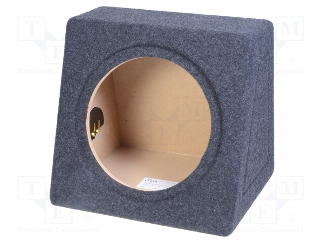 Car loudspeaker enclosure; MDF; black melange; textil; 15l; 250mm