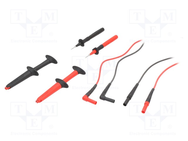 Test acces: kit; 1kV; 10A; Wire insul.mat: silicone; red and black