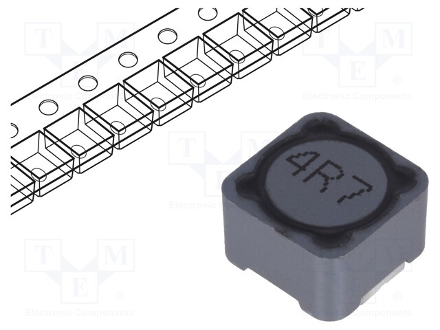 Inductor: wire; SMD; 4.7uH; 6.8A; 16mΩ; 12x12x8mm; ±20%; -40÷125°C