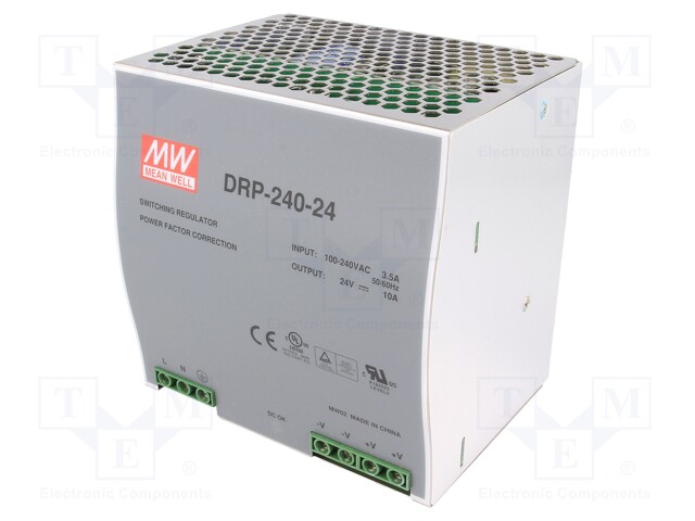 Power supply: switched-mode; 240W; 24VDC; 24÷28VDC; 10A; 85÷264VAC