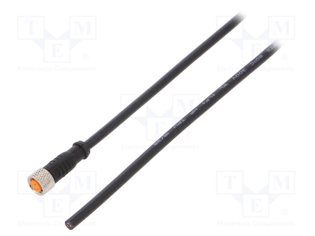 Connection lead; M8; PIN: 3; straight; 2m; plug; 50VAC; 4A; -25÷80°C