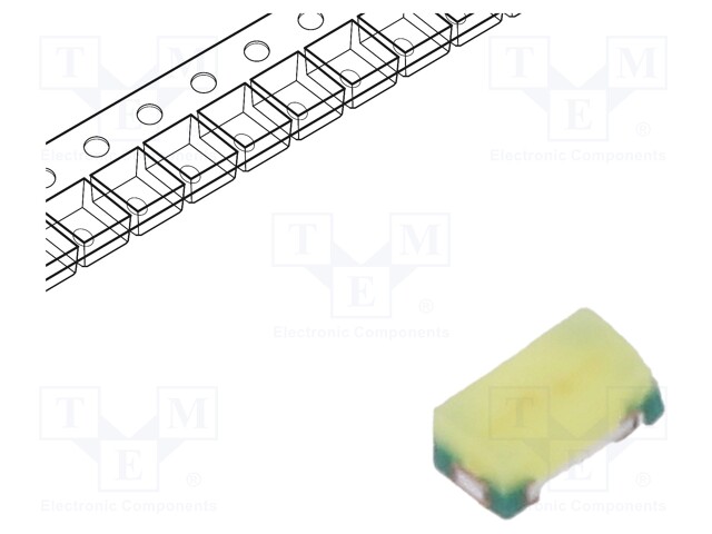 LED; SMD; 0402; white cold; 150÷530mcd; 140°; 5mA; 2.6÷3.3V