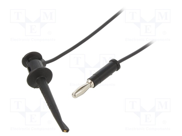 Test lead; 5A; 4,32mm banana plug-mini hook; Urated: 300V; black