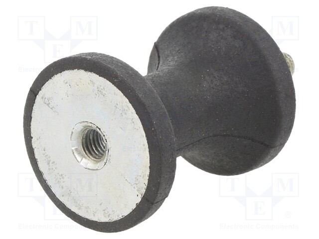 Vibration damper; M8; Ø: 40mm; rubber; L: 48mm; Thread len: 23mm