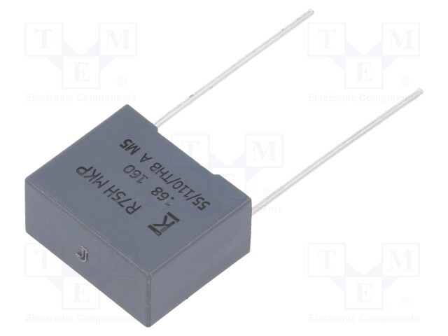 DC Film Capacitor, 0.68 µF, 160 V, Metallized PP, ± 5%, R75H Series, Radial Box