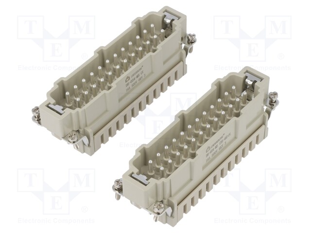 Connector: HDC; contact insert; male; DE; PIN: 48; 48+PE; 16A; 500V