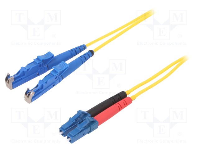 Fiber patch cord; E2,LC; 1m; Optical fiber: 9/125um; yellow