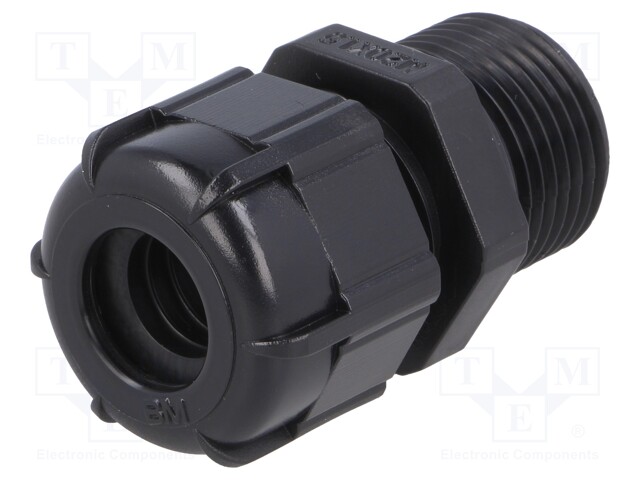 Cable gland; with long thread; M20; IP68; Mat: polyamide; black