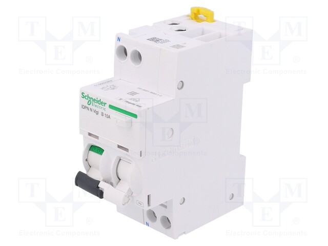 RCBO breaker; Inom: 10A; Ires: 30mA; Max surge current: 250A; DIN