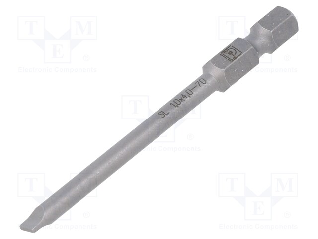 Screwdriver bit; slot; 4,0x1,0mm; Overall len: 70mm