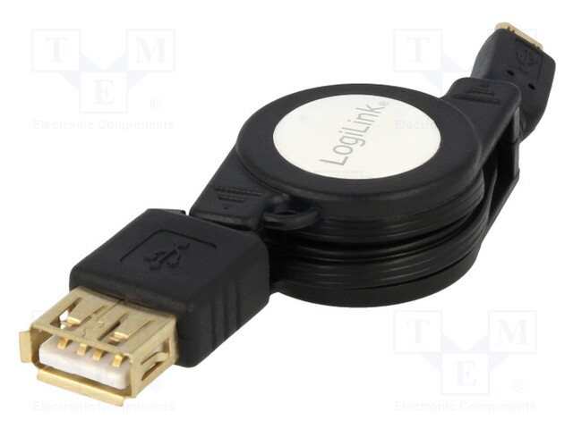 Cable; OTG,USB 2.0; USB A socket,USB B micro plug; 0.75m; black