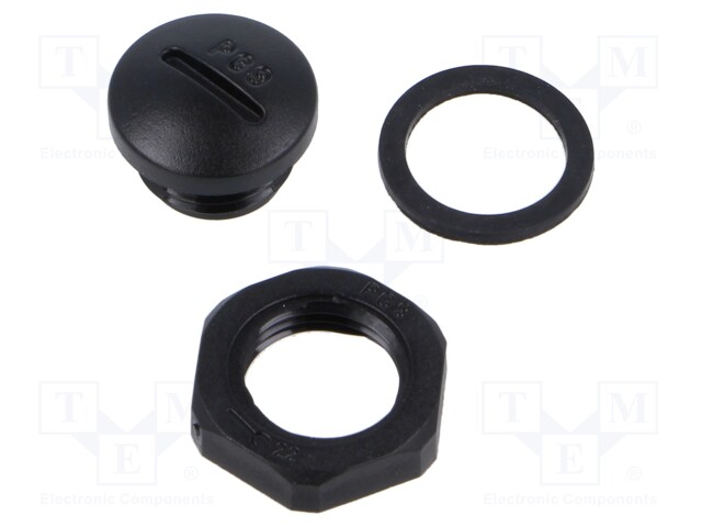 Stopper; PG9; polyamide; black; Thread: PG