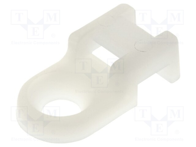 Cable tie holder; polyamide; natural; Tie width: 5.2mm; Ht: 6mm