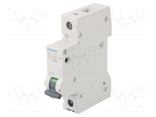 Circuit Breaker, SENTRON 5SL Series, 400 V, 72 V, 16 A, 1 Pole, 10 kA