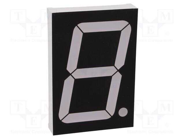 Display: LED; 7-segment; 56mm; 2.3"; No.char: 1; yellow; 160mcd