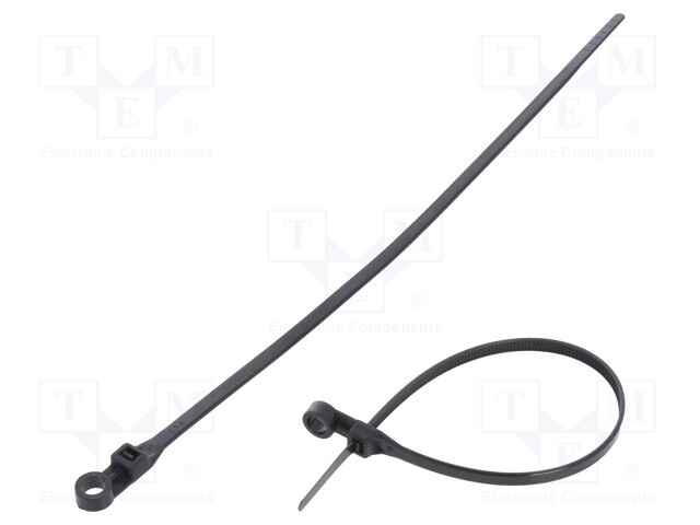 Cable tie; with a hole for screw mounting; L: 220mm; W: 4.8mm