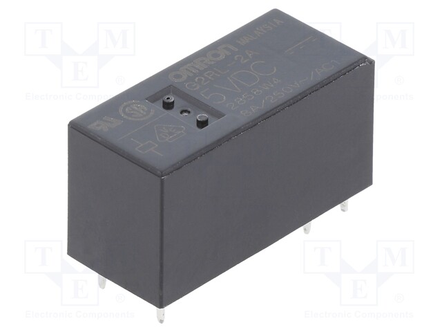 Relay: electromagnetic; DPST-NO; Ucoil: 5VDC; 8A/250VAC; 8A/24VDC