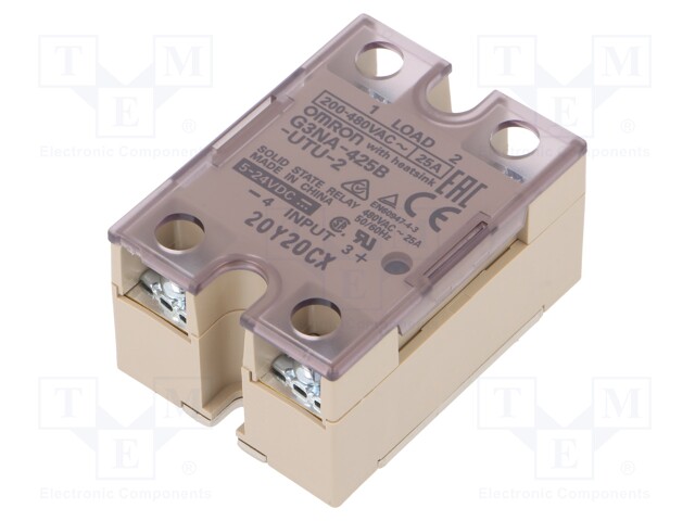 Relay: solid state; Ucntrl: 5÷24VDC; 25A; 200÷480VAC; -30÷80°C
