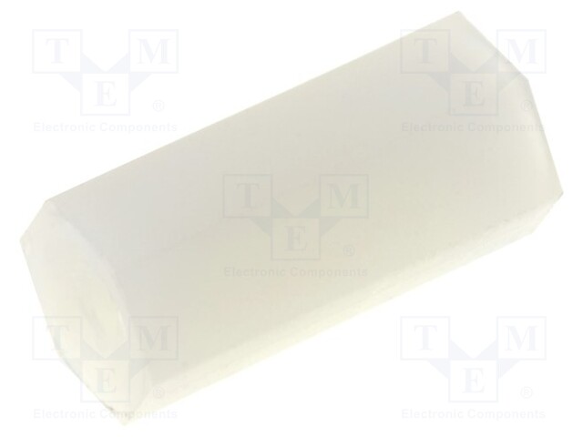 Screwed spacer sleeve; hexagonal; polyamide; M2; L: 10mm