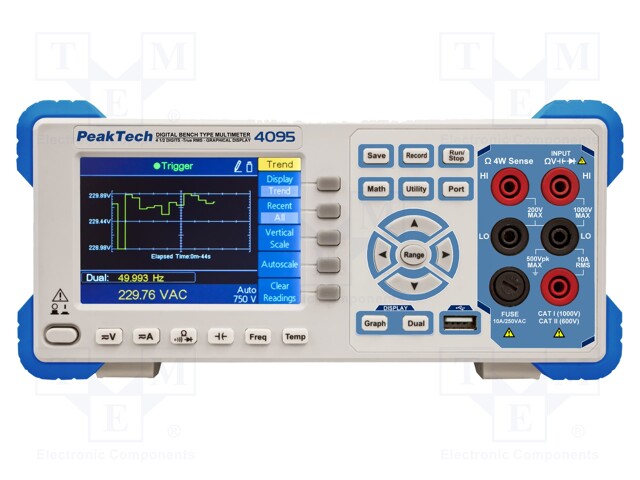 Benchtop multimeter; TFT 4" (480x320) 4,5 digit (60000)