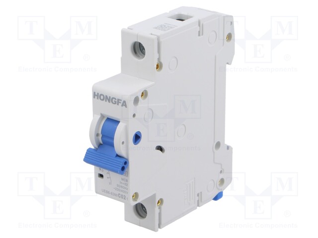 Circuit breaker; 230/400VAC; Inom: 2A; Poles: 1; Charact: C; 6kA