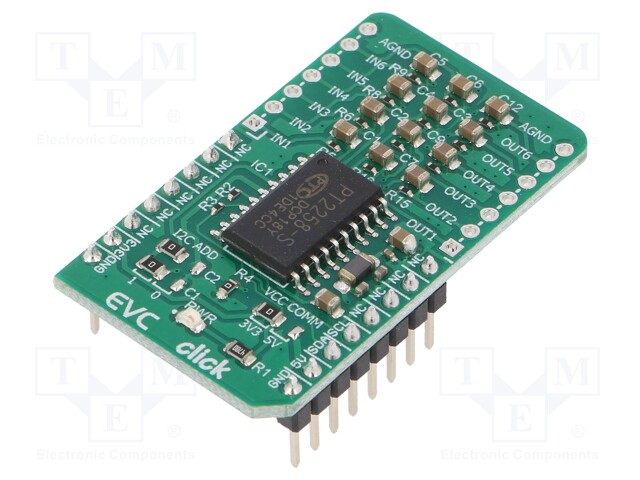 Click board; digital potentiometer; I2C; PT2258; 3.3/5VDC