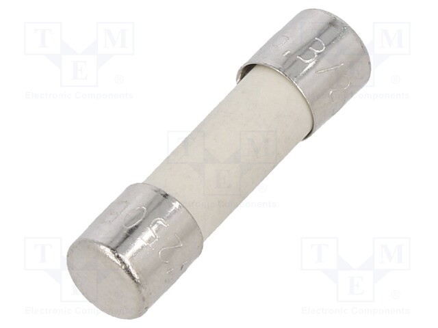 Fuse: fuse; medium time-lag; 6.3A; 250VAC; ceramic,cylindrical