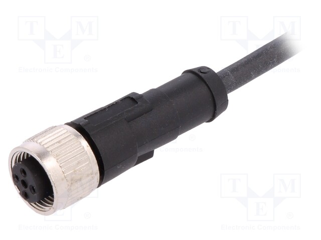 Connection lead; M12; PIN: 4; straight; 5m; plug; 250VAC; 4A; 250VDC