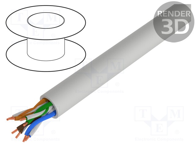 Wire; U/UTP,UNITRONIC® LAN 200; 5e; solid; Cu; 4x2x24AWG; LSZH