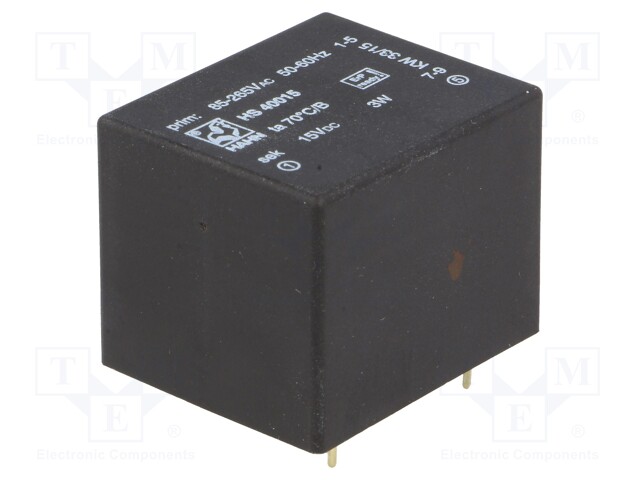 Power supply: switched-mode; 3W; 85÷265VAC; OUT: 1; 15VDC; max.70°C