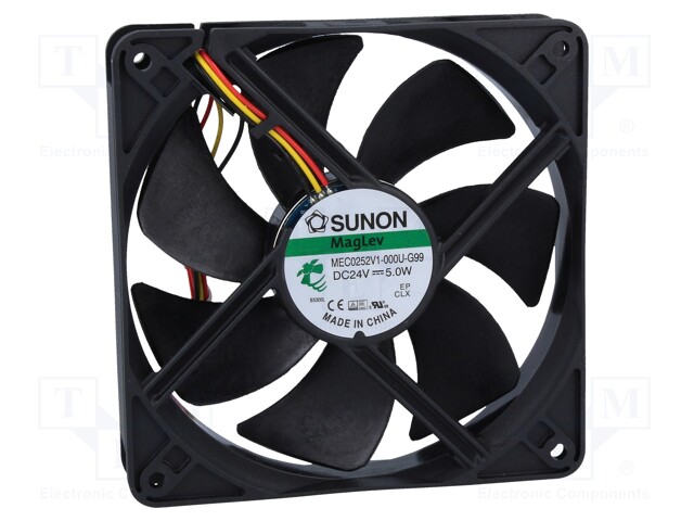 Fan: DC; axial; 24VDC; 120x120x25mm; 183.83m3/h; 44.5dBA; Vapo