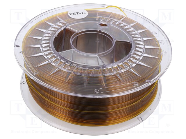 Filament: PET-G; 1.75mm; amber; 220÷250°C; 1kg