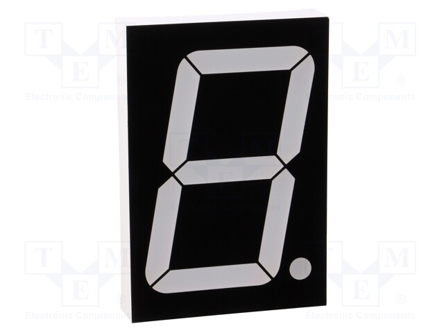 Display: LED; 7-segment; 56mm; 2.3"; No.char: 1; red; 100mcd; cathode