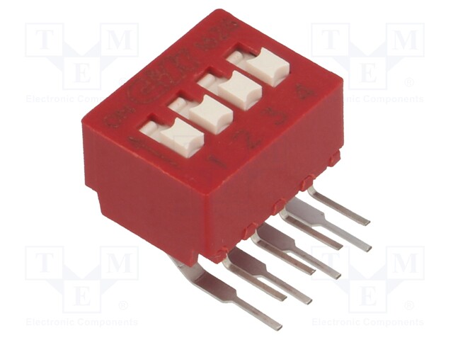 Switch: DIP-SWITCH; Poles number: 4; OFF-ON; 0.025A/25VDC; Pos: 2