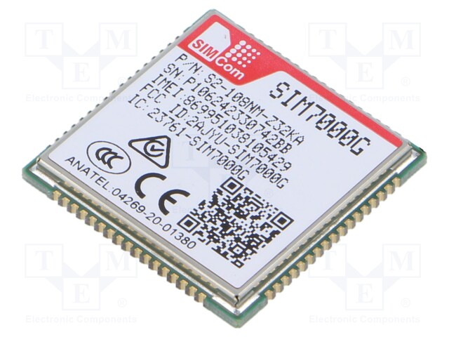 Module: LPWA/GPRS; Down: 300kbps; Up: 375kbps; SMD; 24x24x2.6mm