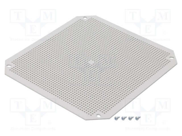 Mounting plate; plastic; perforated