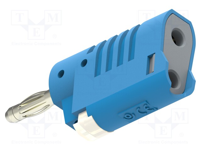 Plug; 4mm banana; 36A; 30VAC; 60VDC; blue; non-insulated; 57.2mm