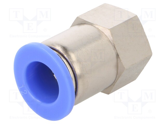 Push-in fitting; straight; -0.95÷15bar; nickel plated brass