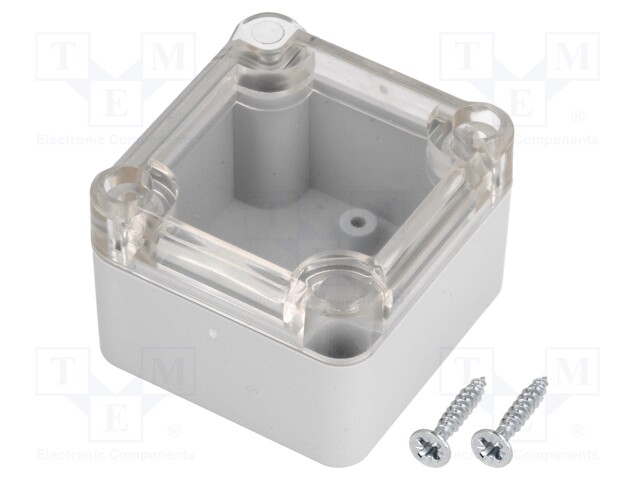 Enclosure: multipurpose; X: 49mm; Y: 51mm; Z: 36mm; ABS; grey; gasket