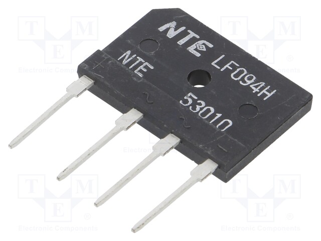 Single-phase bridge rectifier; Urmax: 1kV; If: 15A; Ifsm: 240A; THT