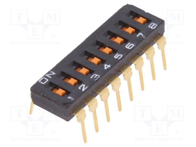 Switch: DIP-SWITCH; Poles number: 8; ON-OFF; 0.025A/24VDC; Pos: 2