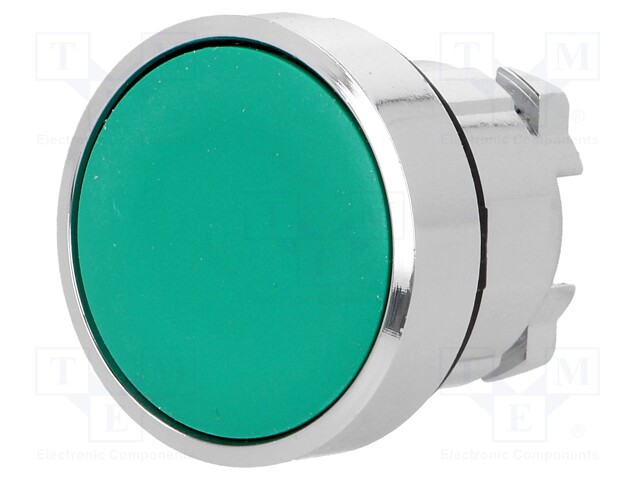 Switch: push-button; Stabl.pos: 2; 22mm; green; Illumin: none; IP66