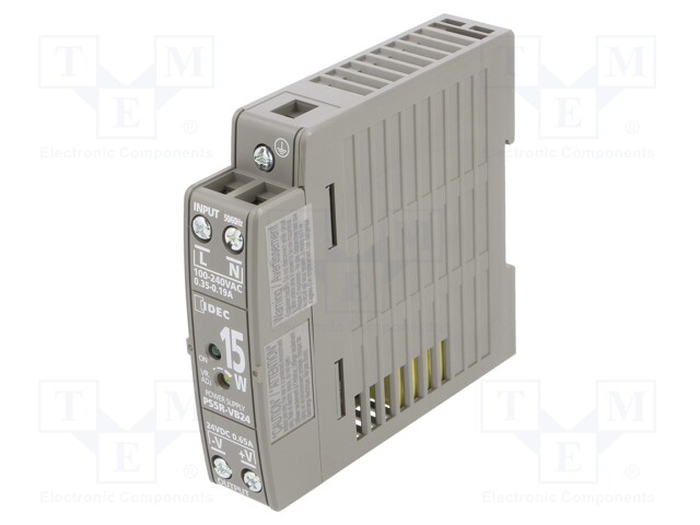 Power supply: switched-mode; 15.6W; 24VDC; 650mA; Mounting: DIN