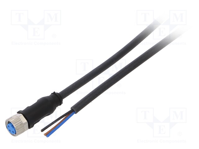 Connection lead; M8; PIN: 3; straight; 10m; plug; 60VAC; 4A; -40÷80°C