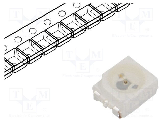 LED; SMD; 3528,PLCC2; orange; 71.5÷100mcd; 3.5x2.8x1.9mm; 120°