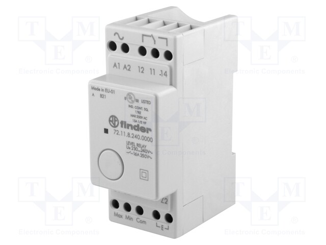 Module: level monitoring relay; conductive fluid level; DIN