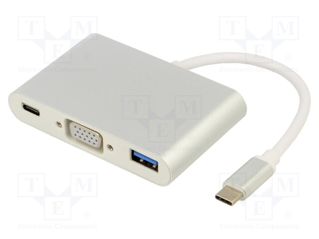 Adapter; USB 3.0,USB 3.1; nickel plated; 0.1m; white; 5Gbps; white