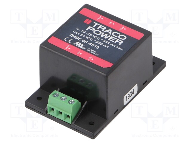 Converter: DC/DC; 6W; Uin: 18÷75V; Uout: 24VDC; Iout: 250mA; 49g